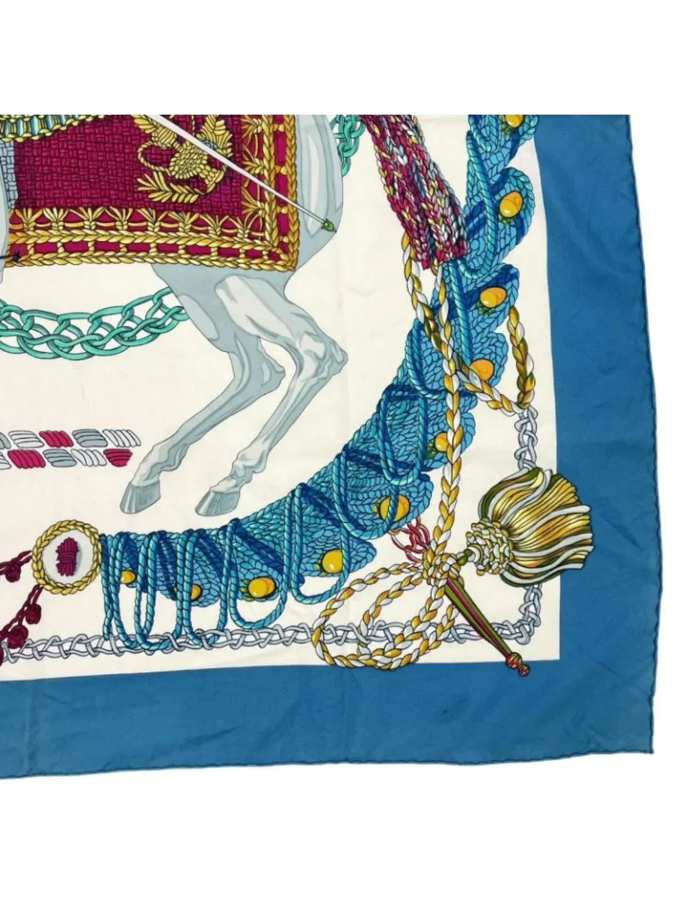 Hermes Carre 90 le Timbalier Timpani Player Scarf Silk Multicolor